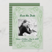 ケール抽象芸術縁ど旋回日付フラットカードの保存 セーブザデート (正面/裏面)