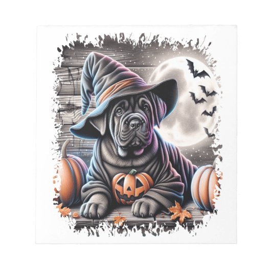 ケーン・コルソの犬 ハロウィン ノートパッド (正面)