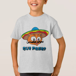 ケ パサ セニョール ガト™ カートゥーン マスタッシュ ネコ Tシャツ