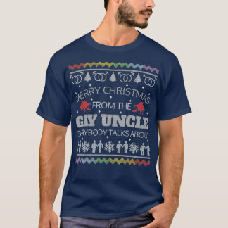 ゲイおじさんクリスマス醜いセーターおもしろいクリスマスギフト Tシャツ