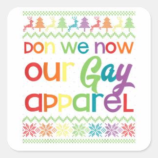 ゲイおもしろいクリスマスLGBTドンWe Now Ourゲイ スクエアシール