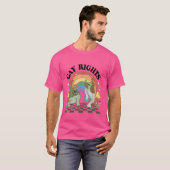 ゲイおもしろいライツと言うカエルLGBT Rainbow Frog Toad P Tシャツ (正面フル)