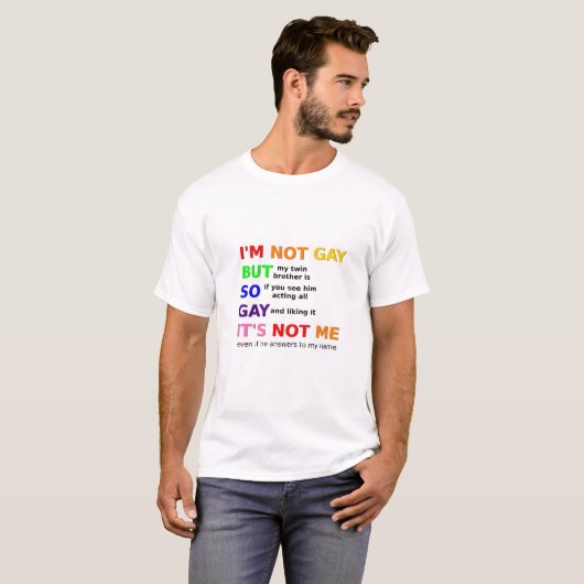 ゲイおもしろいLGBTQことわざゲイギフトアイディアブラックレインボー Tシャツ (正面フル)