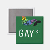 ゲイお洒落通りサインプライド同性愛者LGBTIQパーティー マグネット (正面/裏面)