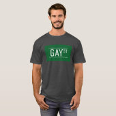 ゲイお洒落通りサインプライド同性愛者LGBTIQパーティー Tシャツ (正面フル)