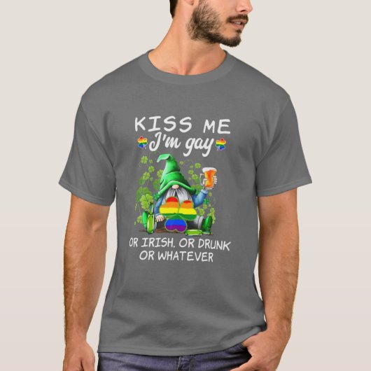ゲイかイリッシュか酔っ払いかとにかくキスして LG Tシャツ (正面)