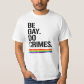 ゲイが犯罪を犯す Tシャツ (正面)