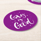 ゲイが良い ラウンドペーパーコースター (アングル)