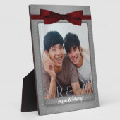 ゲイさん結婚の銀赤写真 フォトプラーク (側面)