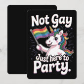 ゲイじゃないけどパーティーに来ただけ LGBTQ ゲイプライド アライ 招待状 (正面/裏面)