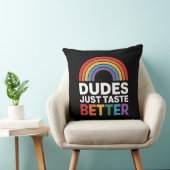 ゲイだっておいしい Funny Gay Rainbow LGBTQ クッション (椅子)