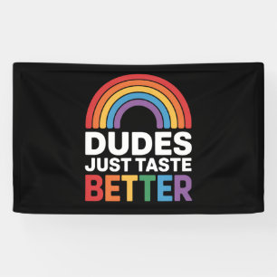 ゲイだっておいしい Funny Gay Rainbow LGBTQ 横断幕