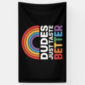ゲイだっておいしい Funny Gay Rainbow LGBTQ 横断幕 (縦)