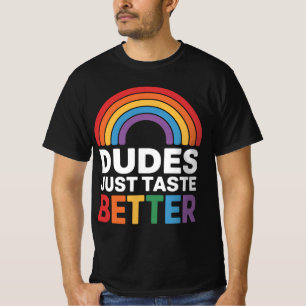 ゲイだっておいしい Funny Gay Rainbow LGBTQ Tシャツ