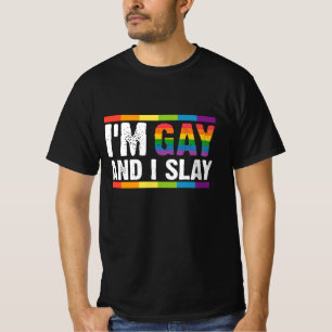 ゲイだってド派手に生きてる！LGBTQプライドを祝福してる Tシャツ