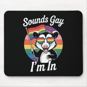 ゲイっぽい音がしたらイタチにいます 笑えるLGBTQプライド レインボー マウスパッド