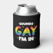 ゲイっぽい音がしたら入ってるよ 面白いLGBTプライド 缶クーラー (缶正面)