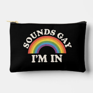 ゲイっぽい音がしたら入ります 面白いLGBTQプライド レインボー アクセサリーポーチ