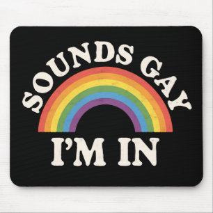 ゲイっぽい音がしたら入ります 面白いLGBTQプライド レインボー マウスパッド