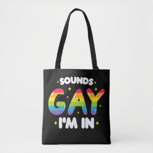 ゲイっぽい音がしたら入るよ 面白いLGBTプライド トートバッグ