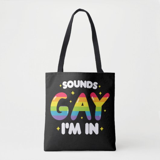 ゲイっぽい音がしたら入るよ 面白いLGBTプライド トートバッグ (正面)