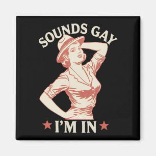 ゲイっぽい音がする レズビアンのカウガールです ハロー LGBTQ マグネット