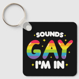 ゲイっぽい音がする 入ってるよ 面白いLGBTプライド キーホルダー