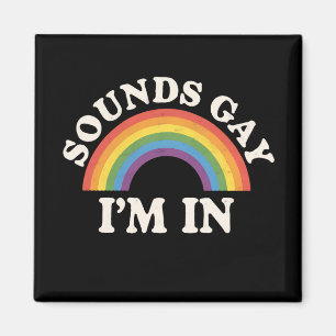 ゲイっぽい音がする 入ってるよ 面白いLGBTQプライド レインボー マグネット