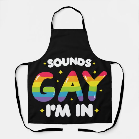 ゲイっぽい？いいよ LGBT Pride エプロン (正面)