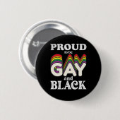 ゲイであり黒人であることを誇りに思う LGBT Pride 缶バッジ (正面&裏面)