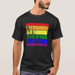 ゲイであることに誇りを持つレインボーフラッグ LGBT Pride Tシャツ