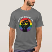 ゲイであることを言うのはOK トランスジェンダー ゲイの権利と平等 B Tシャツ (正面)