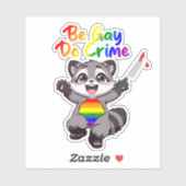 ゲイであれ、犯罪を犯せ LGBTQ+ プライド アライグマ シール (シート)