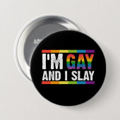 ゲイです、スゴイです！LGBTQ Pride 缶バッジ (正面&裏面)