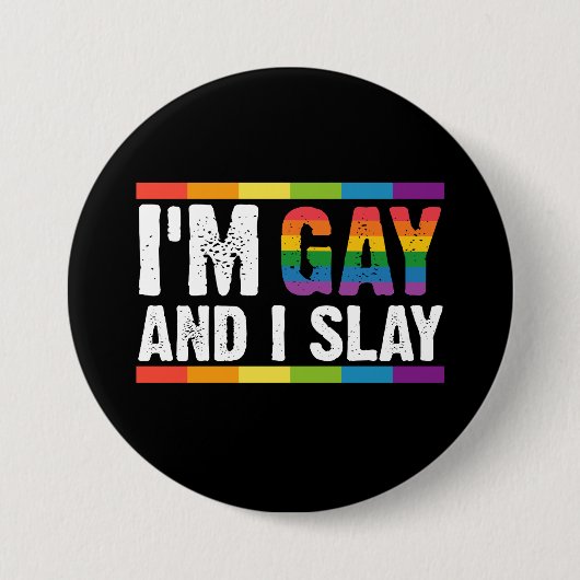 ゲイです、スゴイです！LGBTQ Pride 缶バッジ (正面)