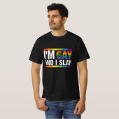 ゲイです、スゴイです!LGBTQ Pride Tシャツ (正面フル)