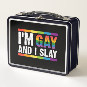 ゲイです、誇りに思います LGBTQ Pride メタルランチボックス