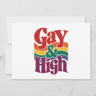 ゲイでハイなレトロLGBTQプライドフラッグ 招待状