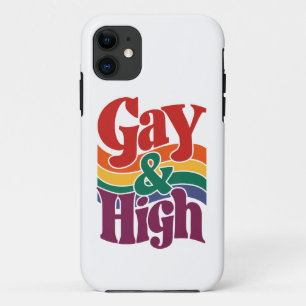 ゲイでハイなレトロLGBTQプライドフラッグ iPhone 11 ケース
