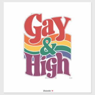 ゲイでハイパーなレトロLGBTQプライドフラッグ シール
