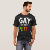 ゲイで教養があってちょっと意地悪で面白い ゲイ LGBTQ Tシャツ (正面フル)