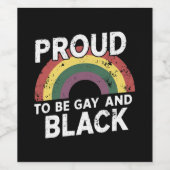 ゲイで黒人であることを誇りに思う 2025年プライド月間 ワインラベル (シングルラベル)