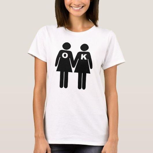 ゲイでOK(レズビアン)Tシャツ Tシャツ (正面)