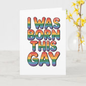 ゲイとして生まれた Funny LGBTQ プライド月間 カード (黄色い花)