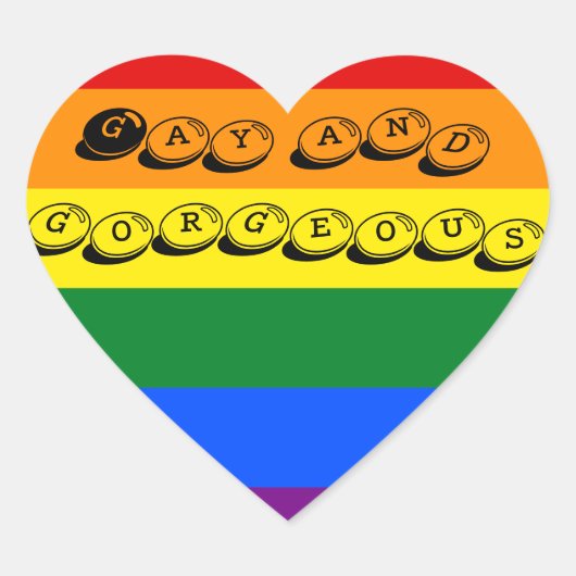 ゲイとゴージャスなステッカー ハートシール (正面)