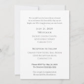 ゲイとレズビアンのシルバー ピンストライプ フォト ウェディング 招待状 (裏面)