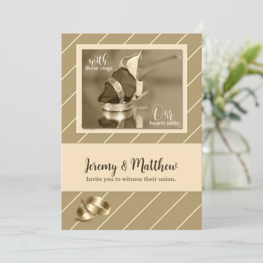 ゲイとレズビアン結婚式招待状トゥーペパンスリー 招待状 (スタンド正面)