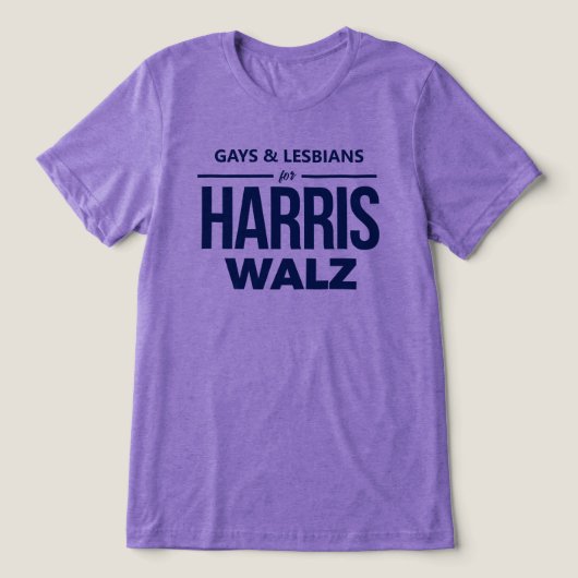 ゲイとレズビアンfor Harris Walz トライブレンドTシャツ (デザイン正面)