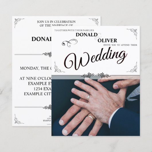 ゲイと結婚リングや輪の手 (正面/裏面)