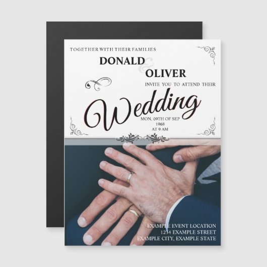 ゲイと結婚リングや輪の手 (正面/裏面)